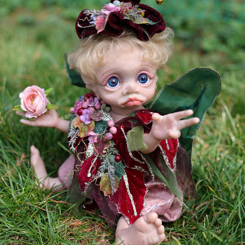 16-Inch/40cm Vinyl Forest Sprite Red-purple Doll - Reborn Doll Australia