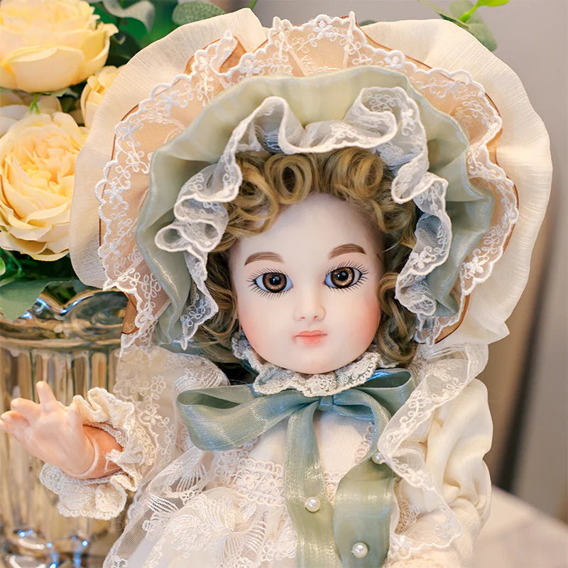 16‑inch/40cm Bisque Vintage Imperial Court Doll Grain Ball‑Jointed Doll (BJD) Dress‑Up Toy, Hand-Painted Doll for Girls - Reborn Doll Australia