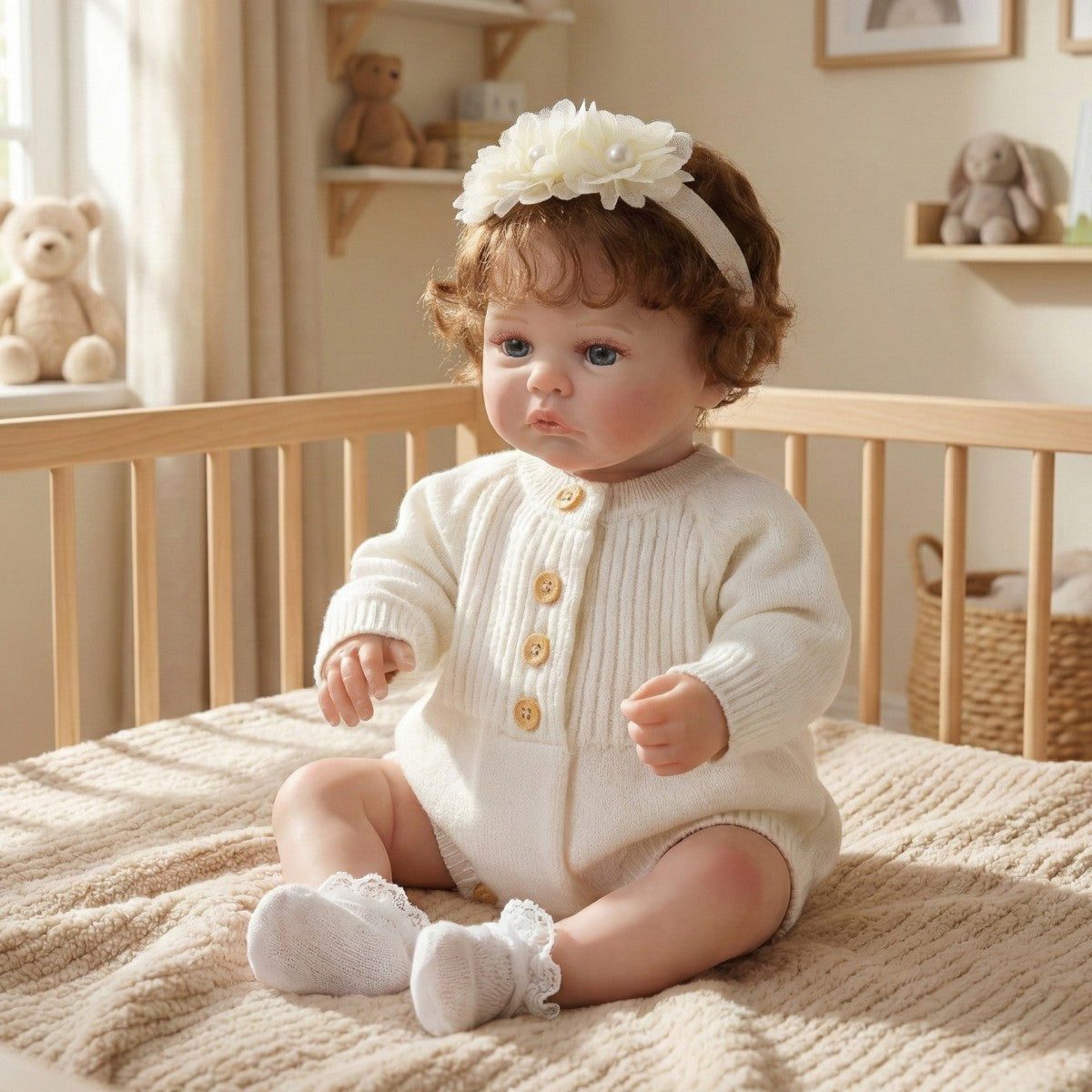 18" Lifelike Reborn Baby Doll - Premium Artist-Painted Cloth Body Newborn - 45cm Hand-Rooted Hair Boutique Collectible - Reborn Doll Australia