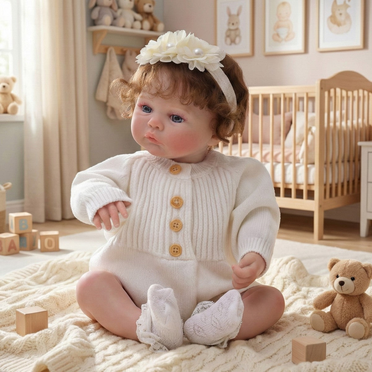 18" Lifelike Reborn Baby Doll - Premium Artist-Painted Cloth Body Newborn - 45cm Hand-Rooted Hair Boutique Collectible - Reborn Doll Australia
