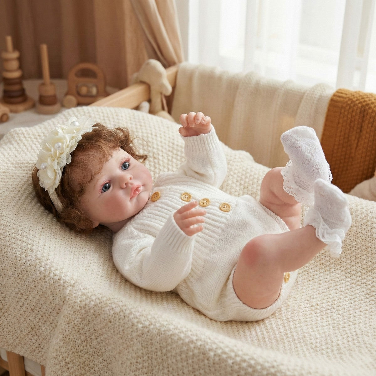 18" Lifelike Reborn Baby Doll - Premium Artist-Painted Cloth Body Newborn - 45cm Hand-Rooted Hair Boutique Collectible - Reborn Doll Australia