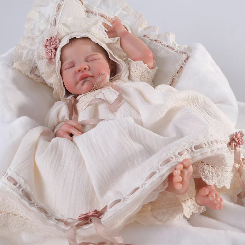 22-Inch Lifelike Reborn Baby Doll in Nude Knotted Outfit - Realistic Girl Doll - Reborn Doll Australia
