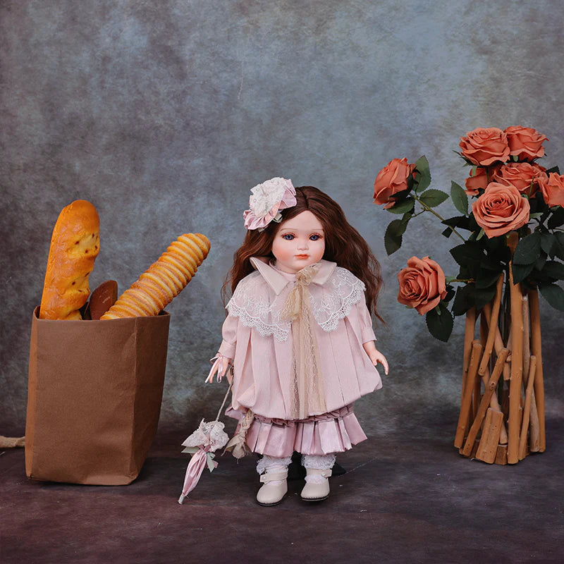 18-Inch/45cm Classical Dress Blonde Porcelain Princess Doll(Light Pink) - Reborn Doll Australia