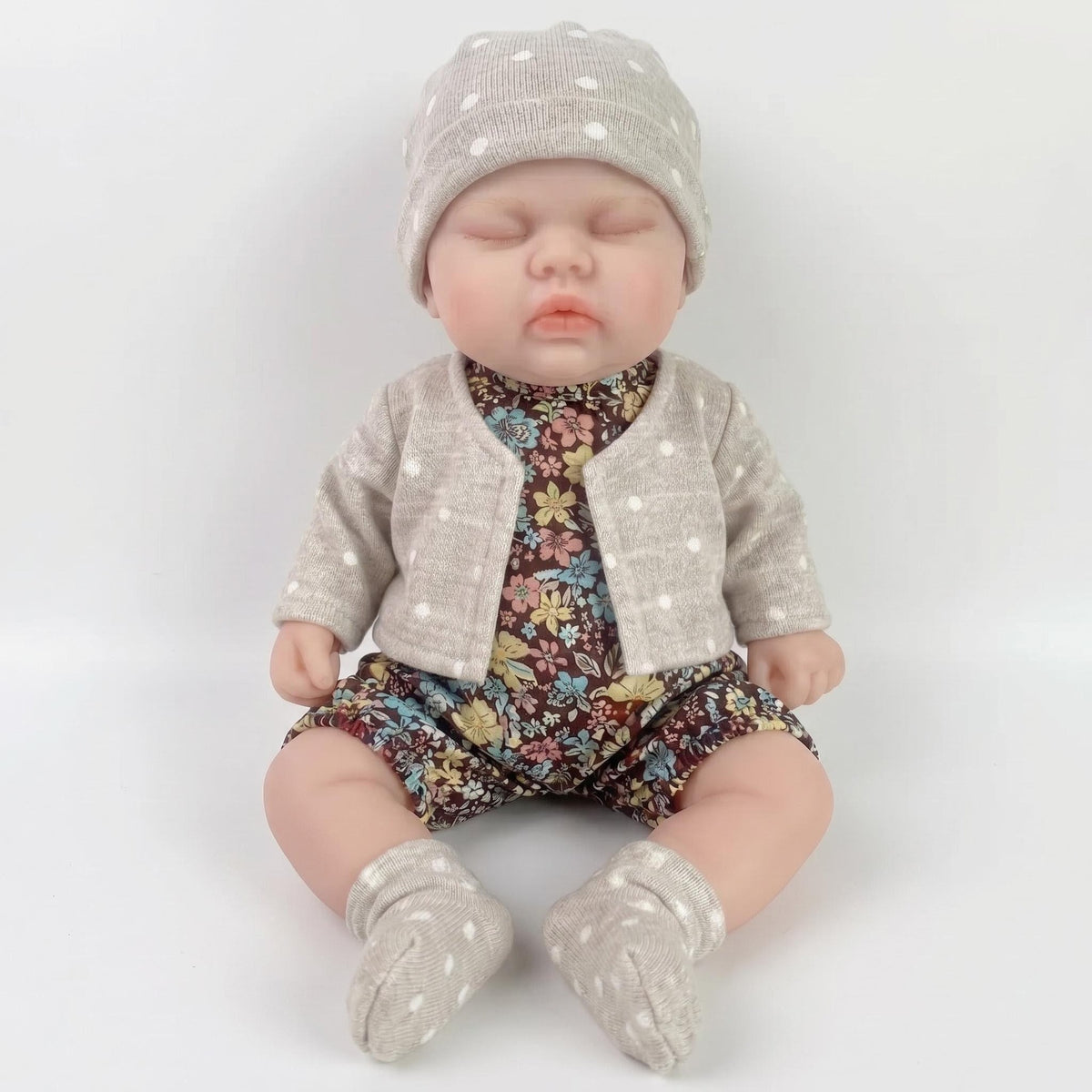 12Inch Collectible Reborn Doll, Soft Solid Platinum Silicone Baby with Elastic Stretchable Real Touch Body