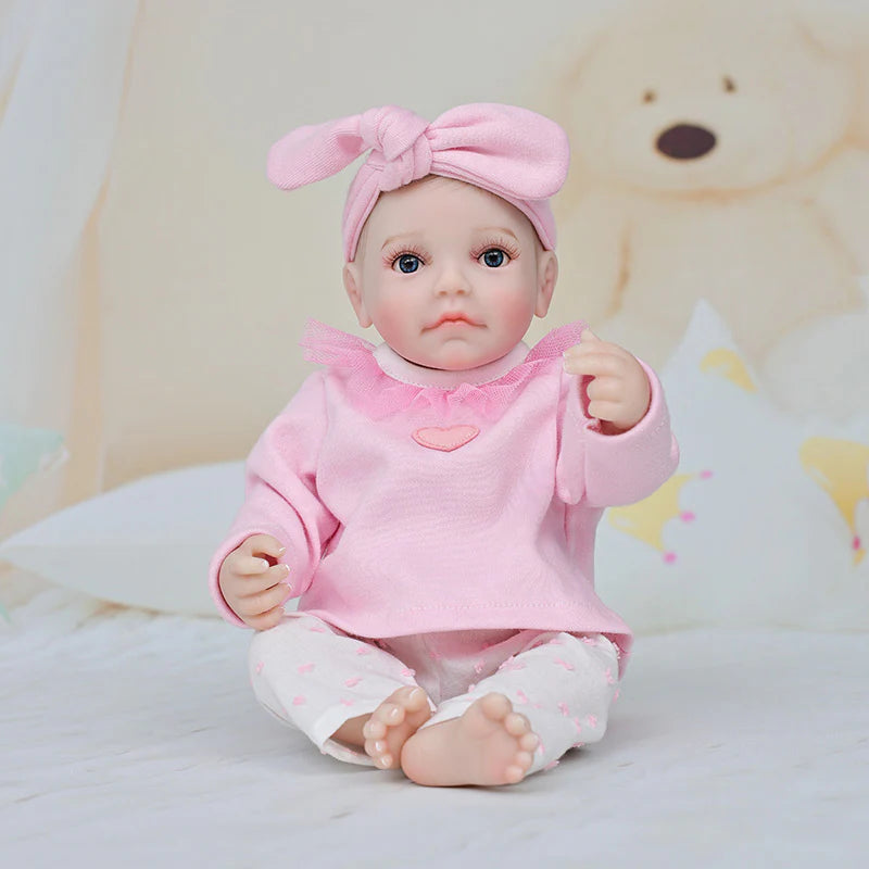 12-inch/30cm Pink Dream（eyes open) Full Vinyl Reborn Doll - Reborn Doll Australia
