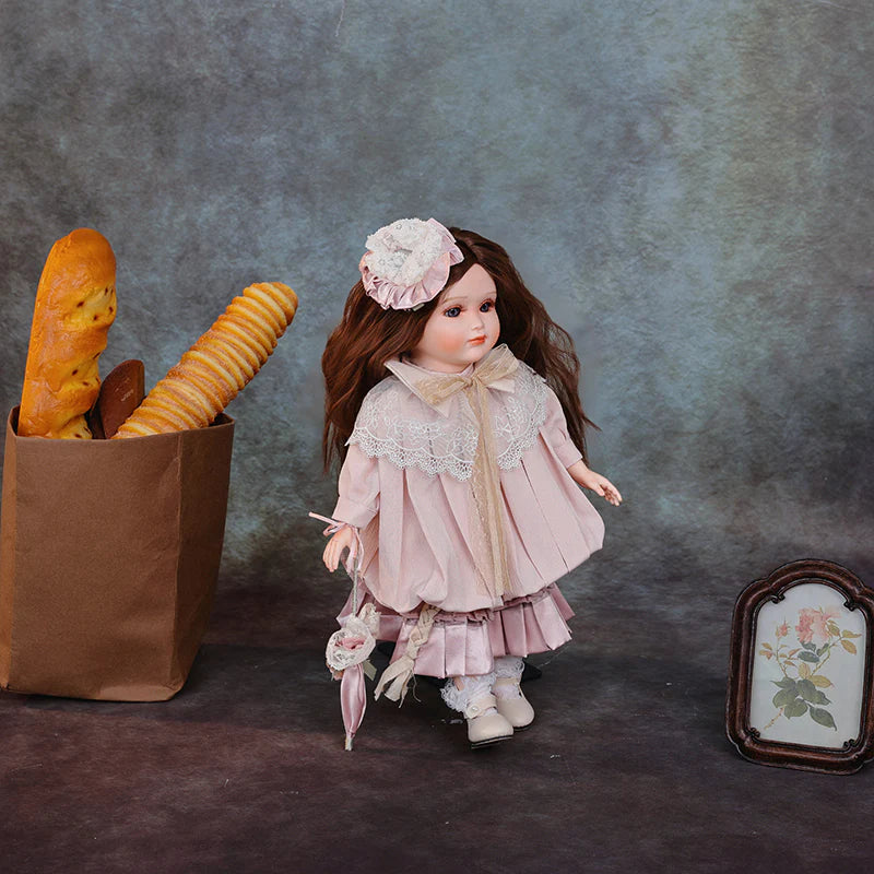 18-Inch/45cm Classical Dress Blonde Porcelain Princess Doll(Light Pink) - Reborn Doll Australia