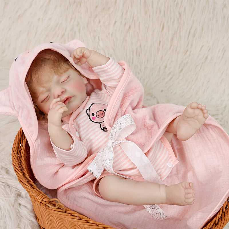 22 Inch Lifelike Reborn Baby Doll Wear Piglet Suit