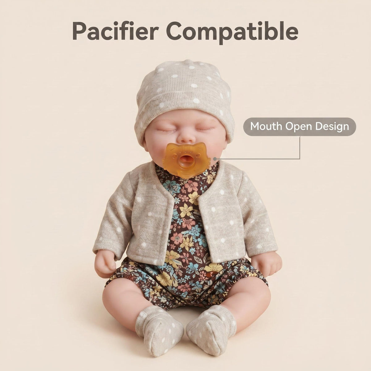 12Inch Collectible Reborn Doll, Soft Solid Platinum Silicone Baby with Elastic Stretchable Real Touch Body