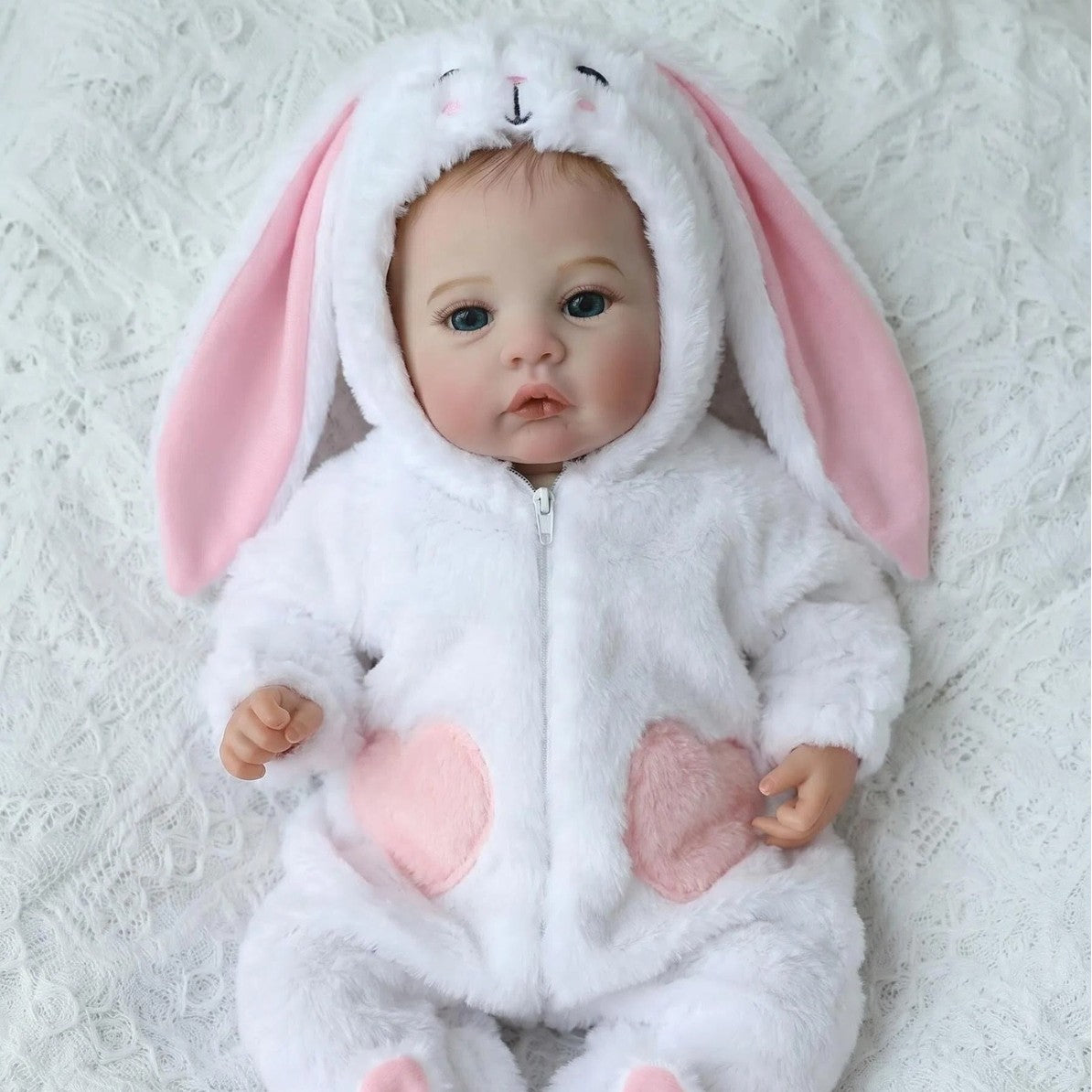 18inch Newreborn Baby Doll Lifelike Cuddly Figure with 3D Skin Multiple Layers Painting Visible Veins