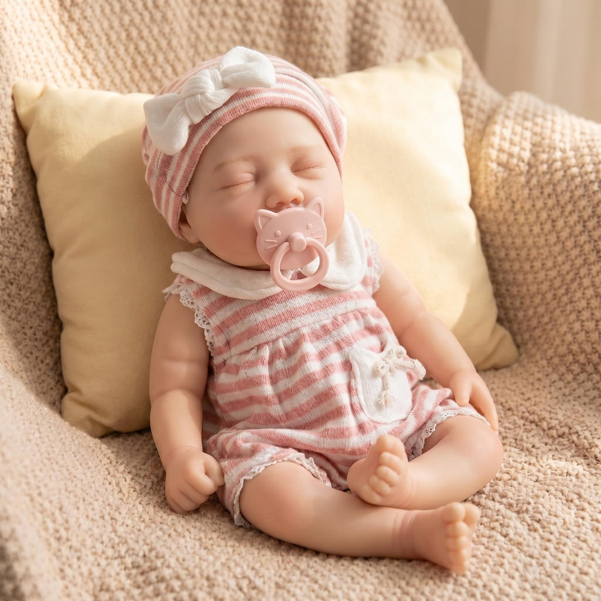 13inch Collectible Soft Platinum Solid Silicone Reborn Doll Elastic Stretchable Silicone Version for Doll Collectors