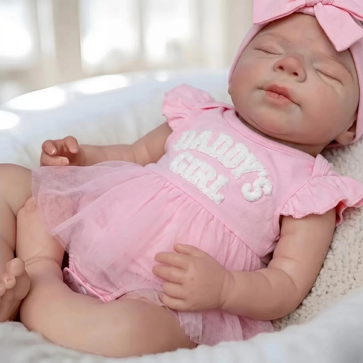 18inch Pascale Mouth Can Open Full Solid Platinum Silicone Real Baby Girl Doll with Pacifier Included