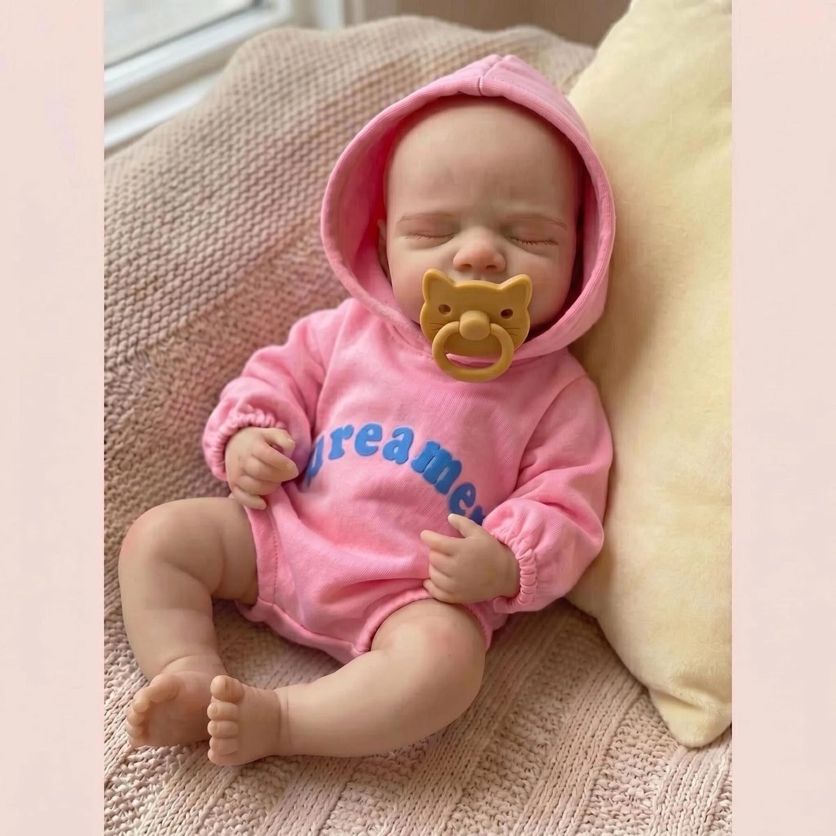 12 Inch Flexible Elastic Solid Platinum Silicone Art Doll Premie Baby Pascale Collector Gift with Random Pacifier And Bottle
