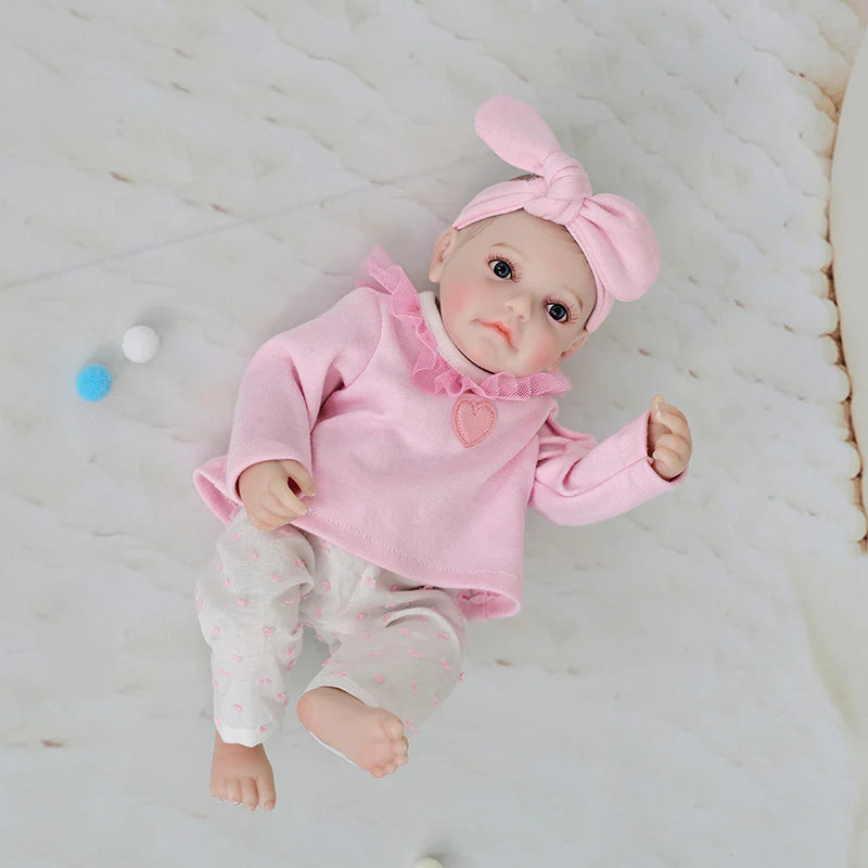 12-inch/30cm Pink Dream（eyes open) Full Vinyl Reborn Doll - Reborn Doll Australia