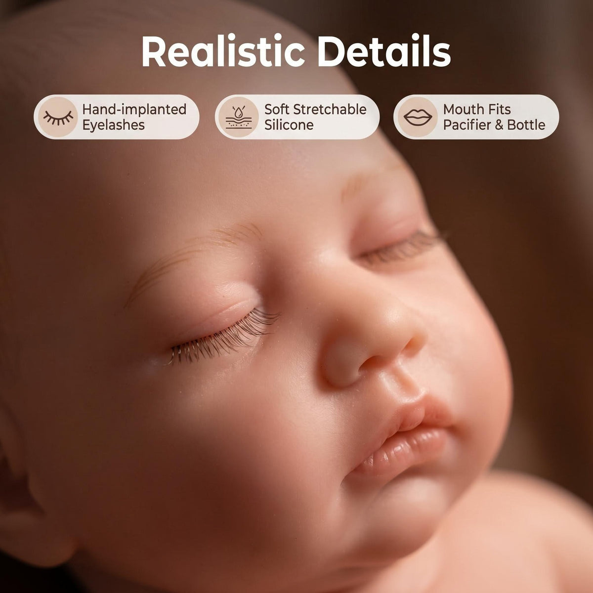 13inch Collectible Soft Platinum Solid Silicone Reborn Doll Elastic Stretchable Silicone Version for Doll Collectors