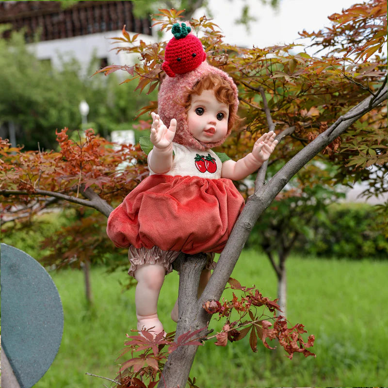 18 Inch/45cm Vinyl Lifelike Reborn Baby Doll in Tomato Costume - Reborn Doll Australia
