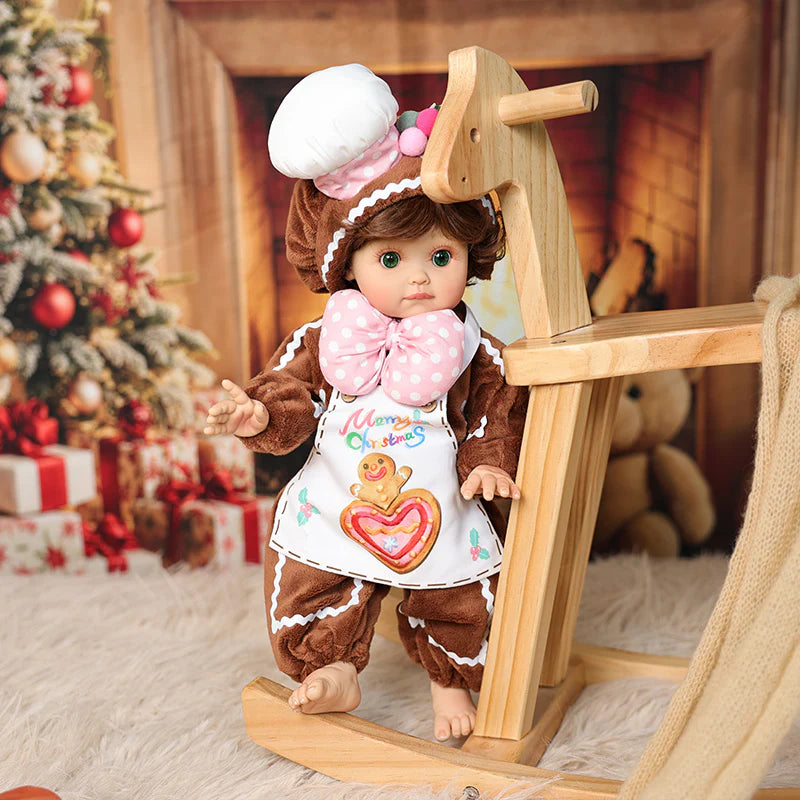 18 Inch/45cm Vinyl Lifelike Reborn Baby Doll in Brown Little Chef Christmas Costume - Reborn Doll Australia