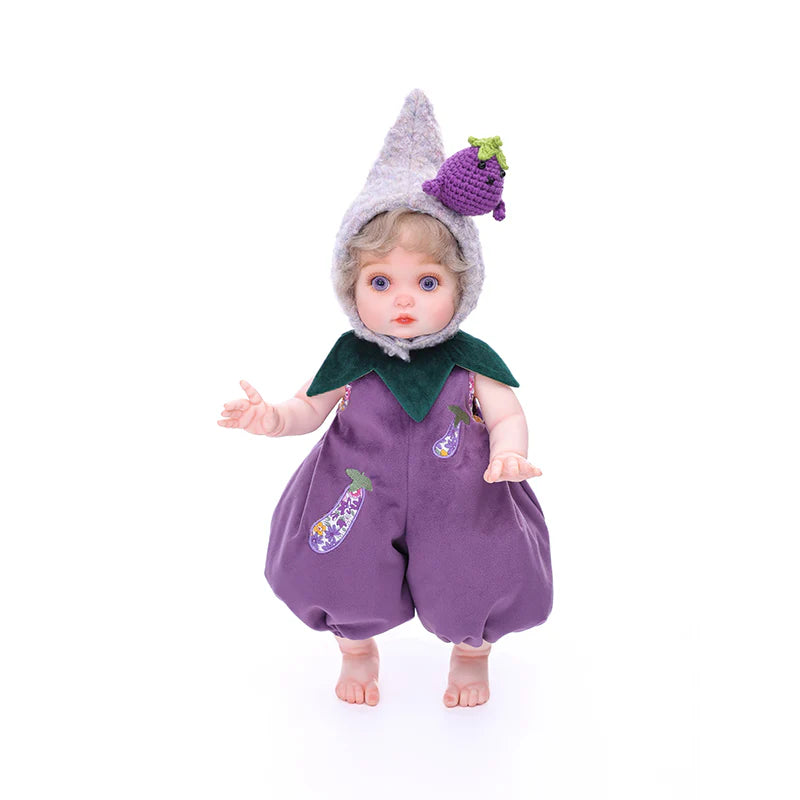 18 Inch/45cm Vinyl Lifelike Reborn Baby Doll in Eggplant Costume - Reborn Doll Australia