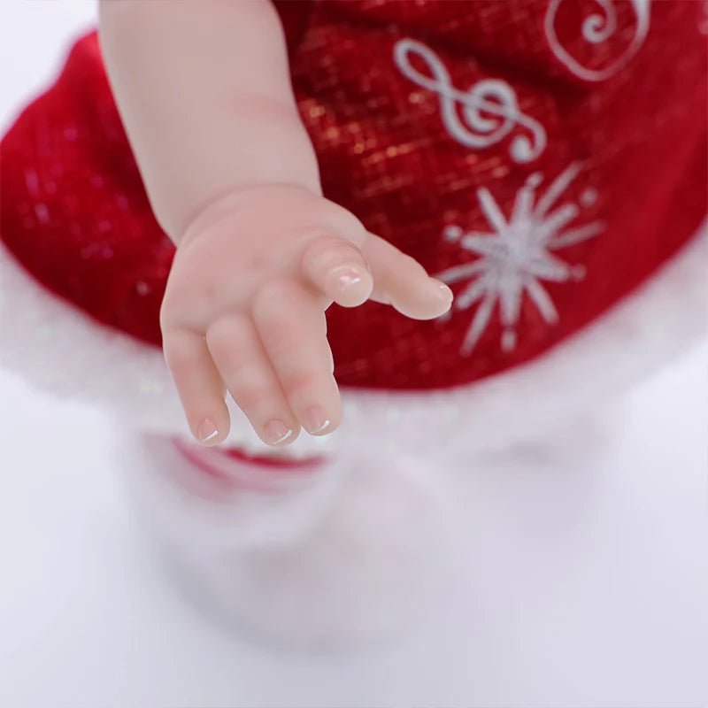 18 Inch/45cm Vinyl Lifelike Reborn Baby Doll in Festive Red Christmas Costume - Reborn Doll Australia