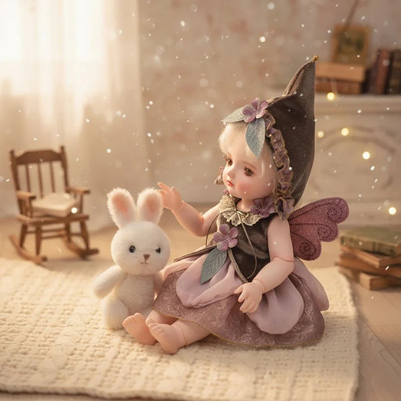 20 inch/50cm Articulated Fantasy Doll Silver Gray Hair Purple Eyes Lolita Fashion Collector Gift - Reborn Doll Australia