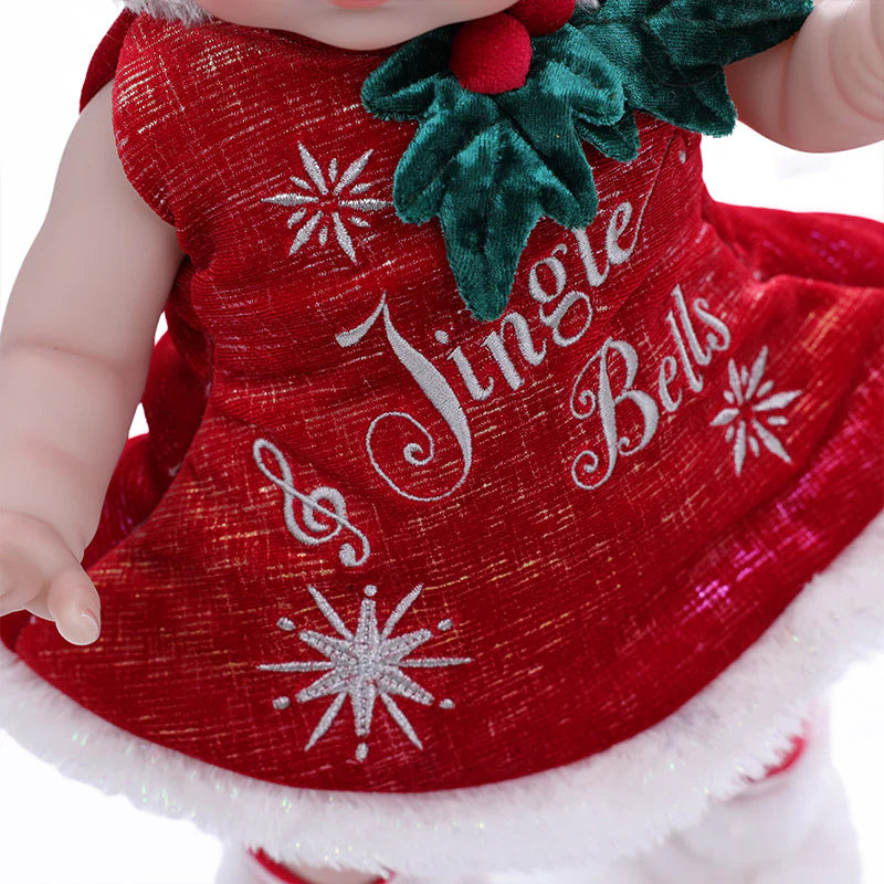 18 Inch/45cm Vinyl Lifelike Reborn Baby Doll in Festive Red Christmas Costume - Reborn Doll Australia