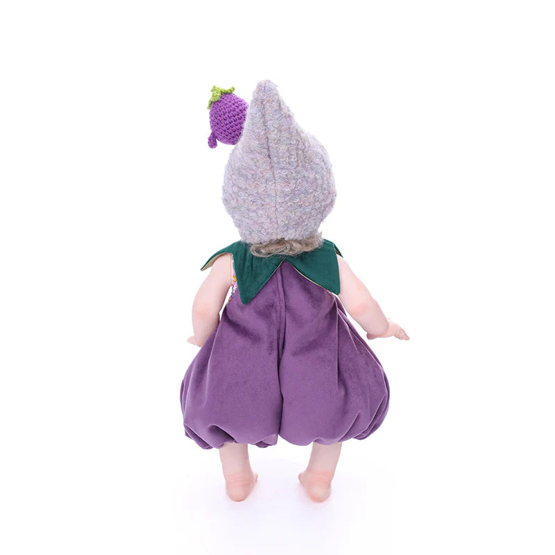 18 Inch/45cm Vinyl Lifelike Reborn Baby Doll in Eggplant Costume - Reborn Doll Australia