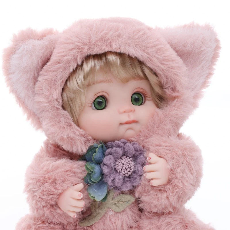 Premium Plush Fox Baby Doll 10 inch/25cm Ultra-Soft Animal Costume Toy Dolls Name Coco - Reborn Doll Australia