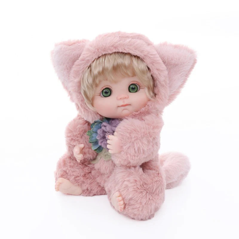 Premium Plush Fox Baby Doll 10 inch/25cm Ultra-Soft Animal Costume Toy Dolls Name Coco - Reborn Doll Australia