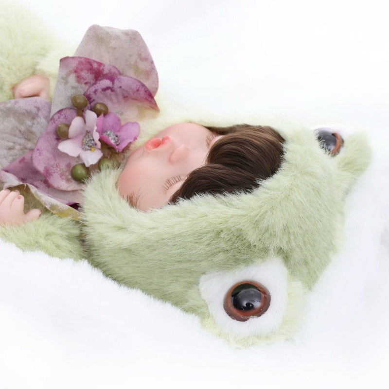 Fuzzy Frog Baby Doll 10 inch/25cm Cute Collectible Plush Gift for Birthdays Name Coco - Reborn Doll Australia