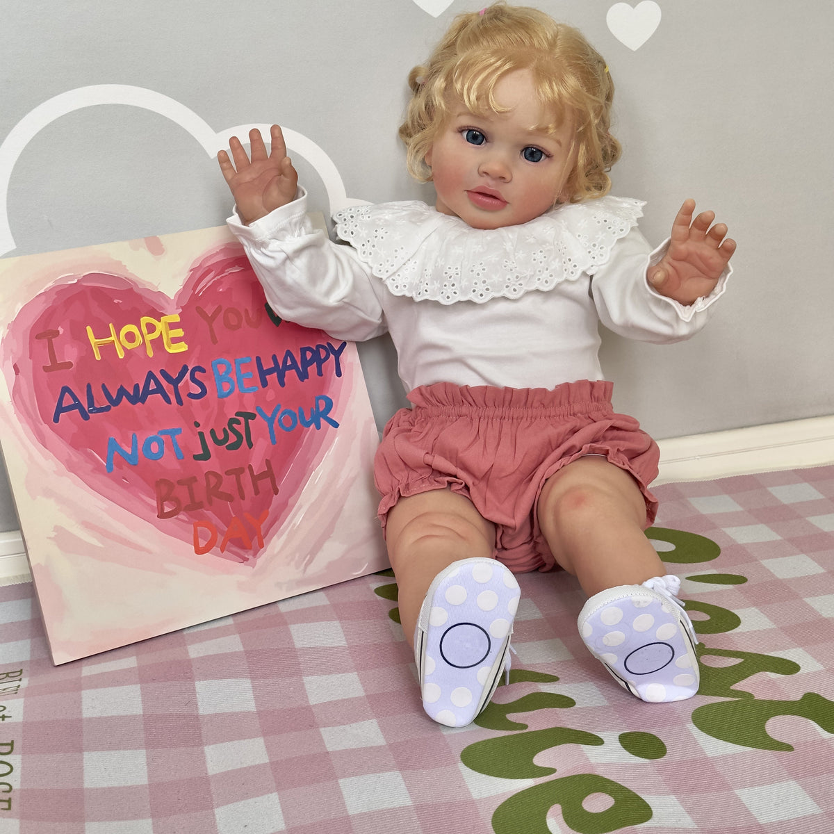 Reborn Baby Dolls Blonde Hair That Look Real 26 Inch/65cm Reborn Toddler Straight Legs Realistic Baby Dolls Girl Chubby Body Vinyl Newborn Babies Poseable Art Collection Dolls Giant Birthday  - Reborn Doll Australia
