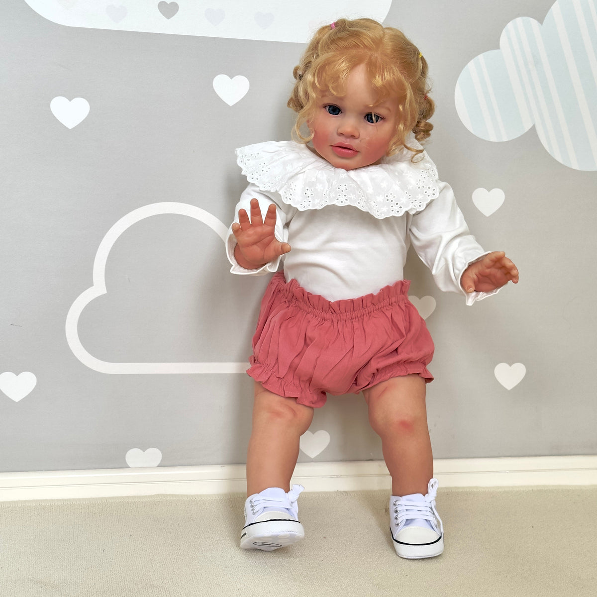 Reborn Baby Dolls Blonde Hair That Look Real 26 Inch/65cm Reborn Toddler Straight Legs Realistic Baby Dolls Girl Chubby Body Vinyl Newborn Babies Poseable Art Collection Dolls Giant Birthday  - Reborn Doll Australia