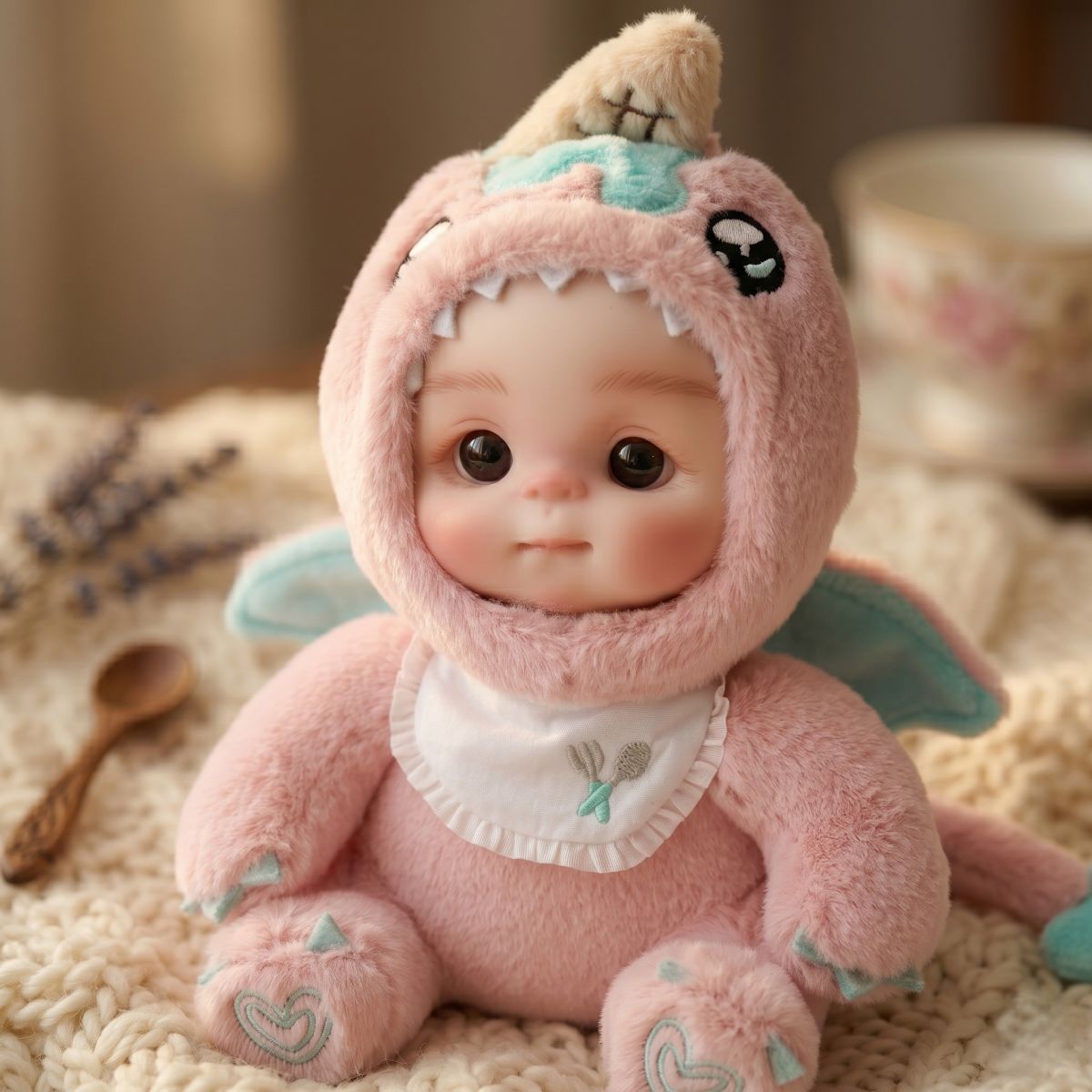 15cm vinyl plush doll pendant, simulated baby face toy doll, 6 inches