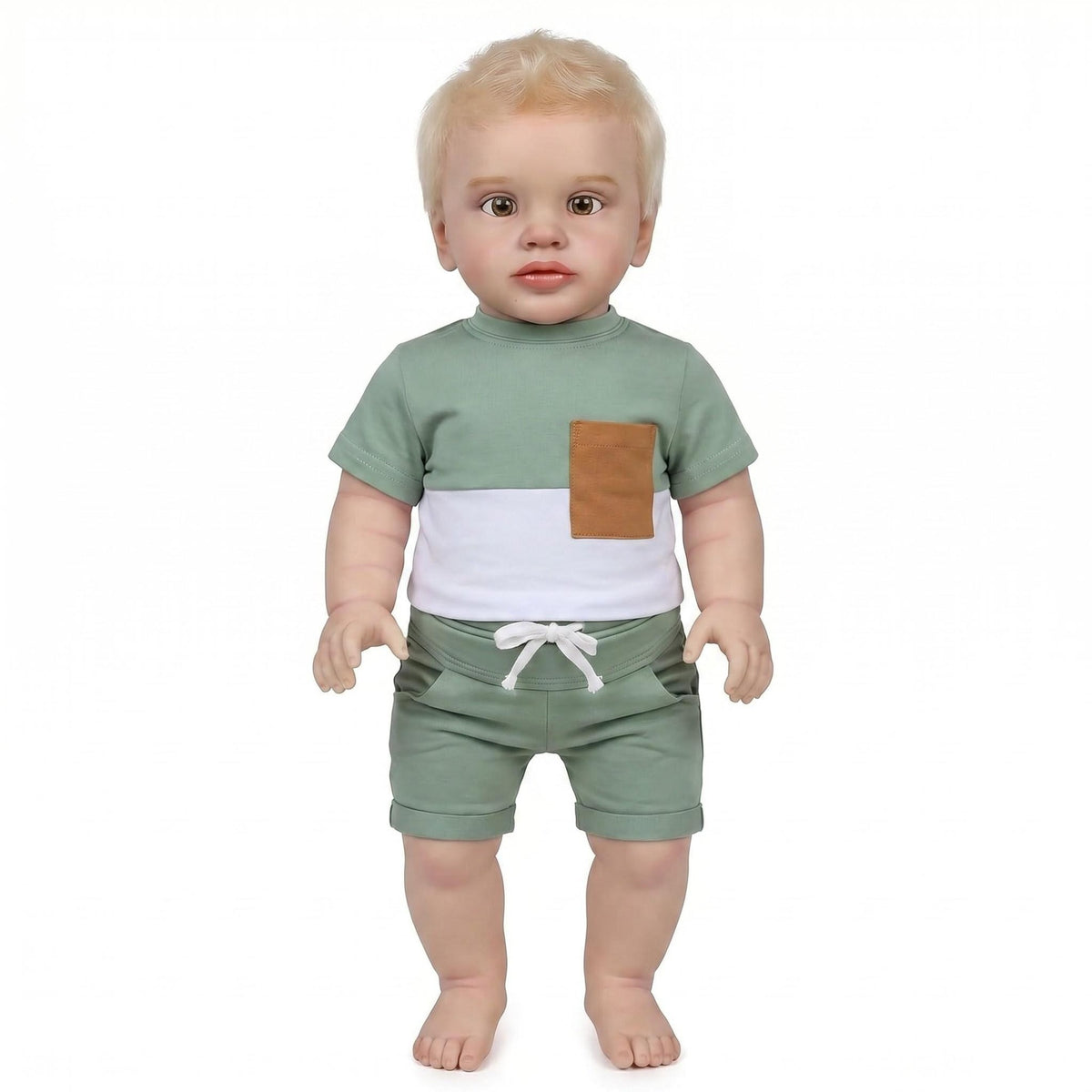 26Inch Handmade Lifelike Reborn Doll with cloth body Toddler Multiple Layers Painting 3D Skin Hand-Rooted Hair Visible Veins