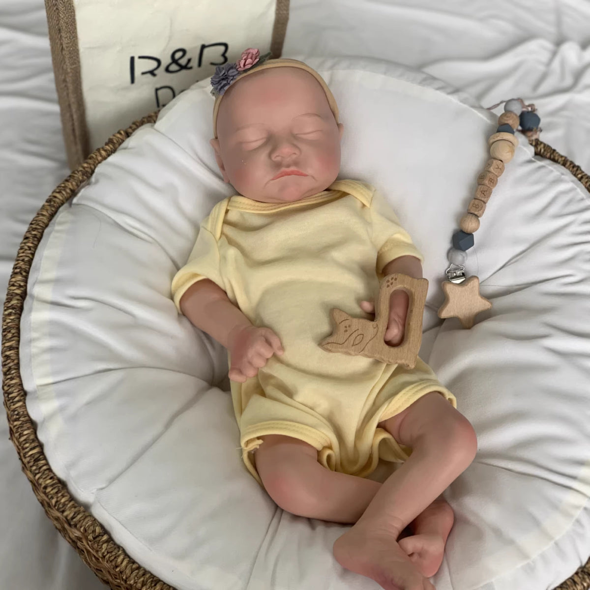 18 Inch Reborn Doll with Full Soild Silicone Handmade Toy Doll as Birthday Gift for Girls