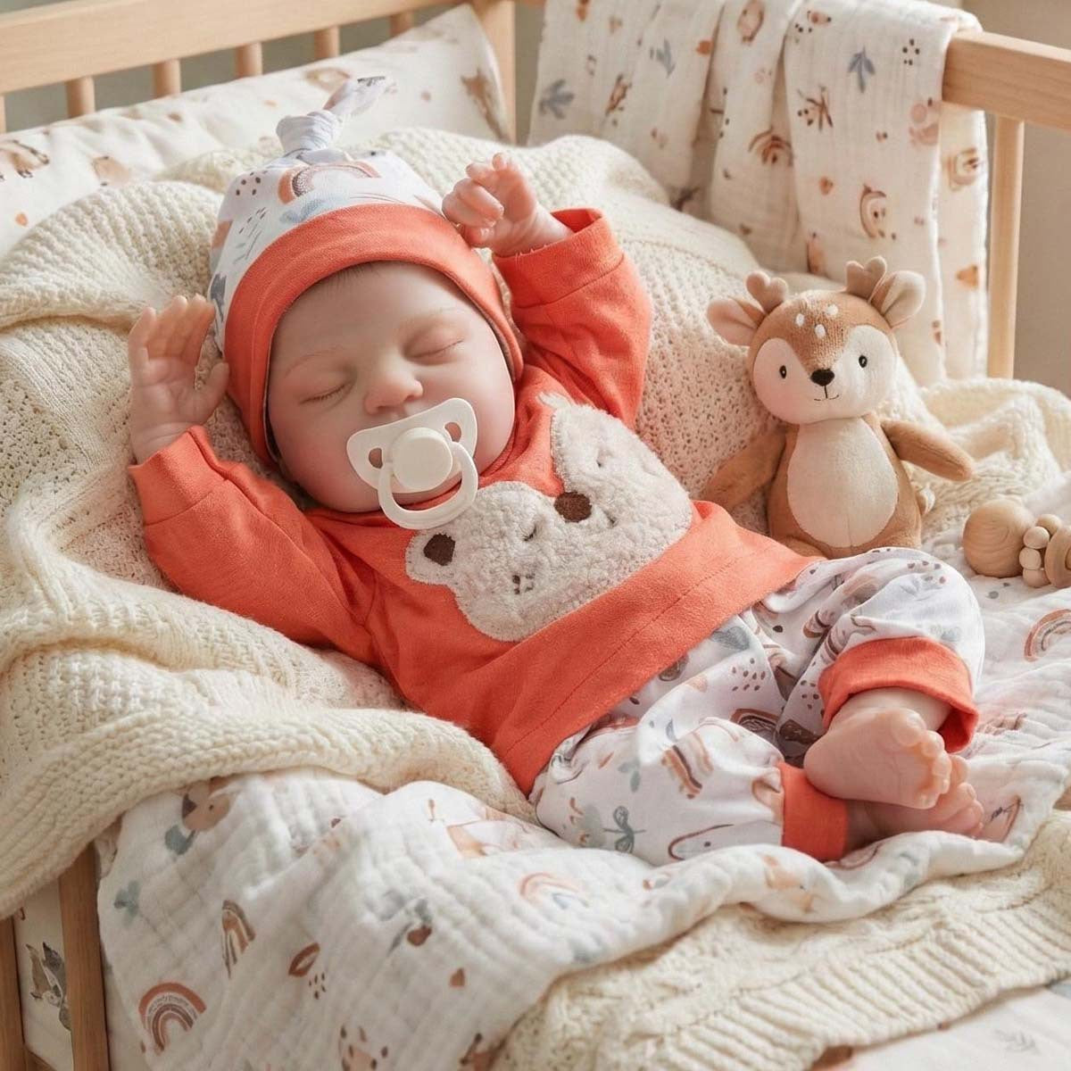 18 Inch Red Outfit Sleeping Reborn Baby Doll