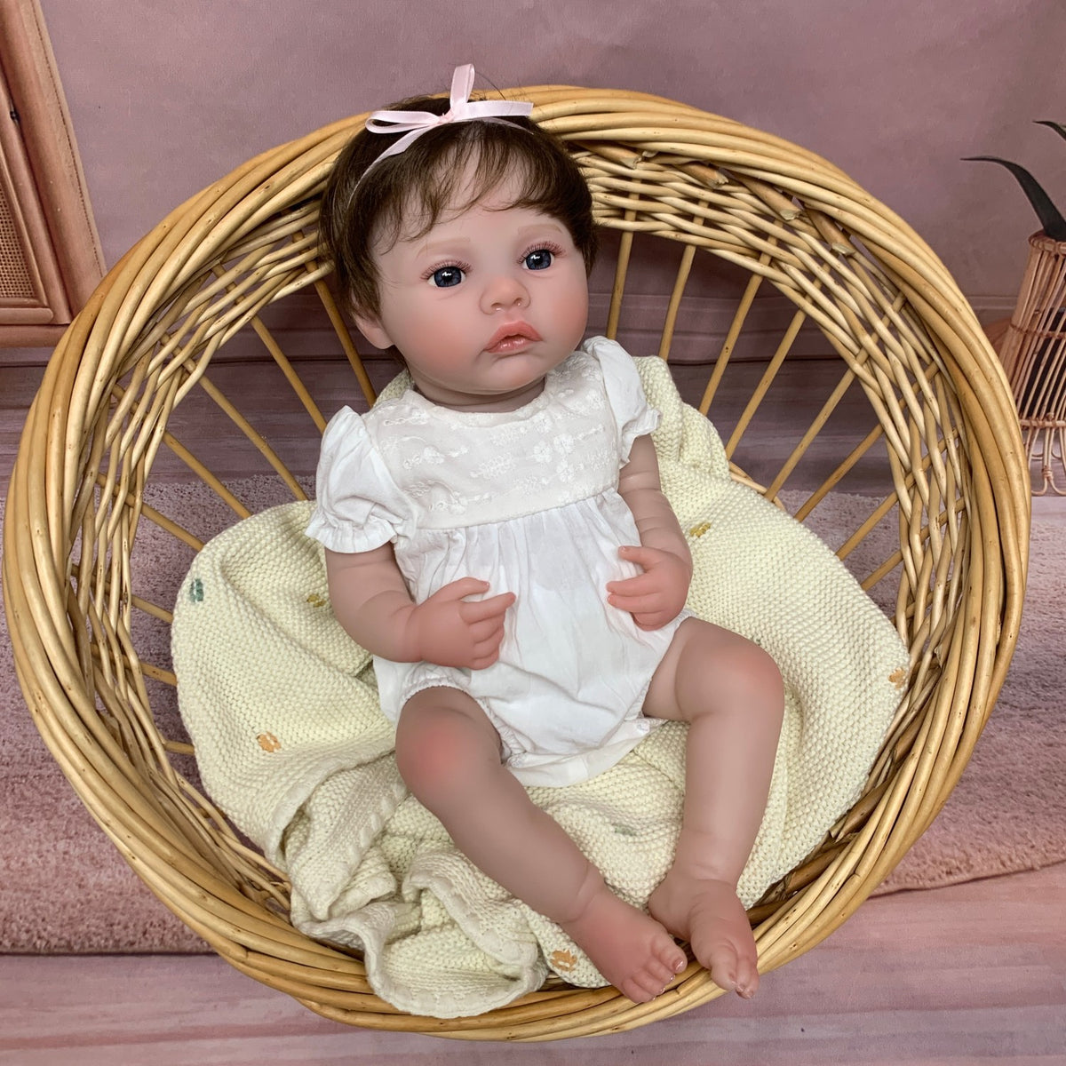45cm Simulation Baby Full Vinyl Rebirth Doll Meadow 3D Skin Handmade Painting