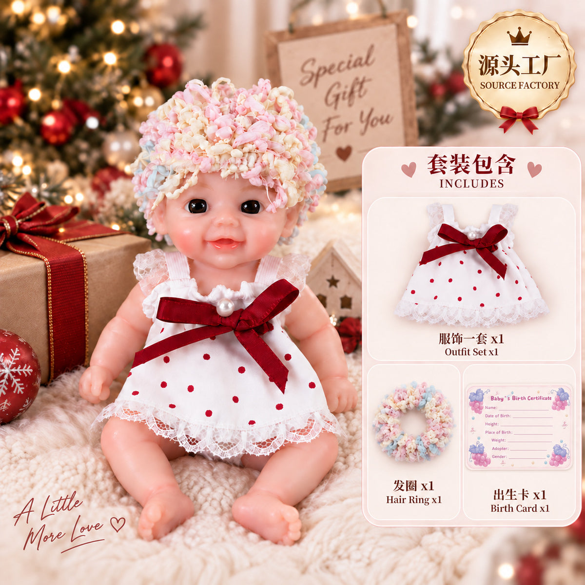 6 inch full silicone reborn baby doll for kids Christmas gift