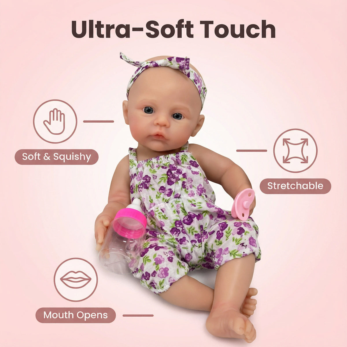 12 inch crushed flower joint set meadow solid silicone reborn doll