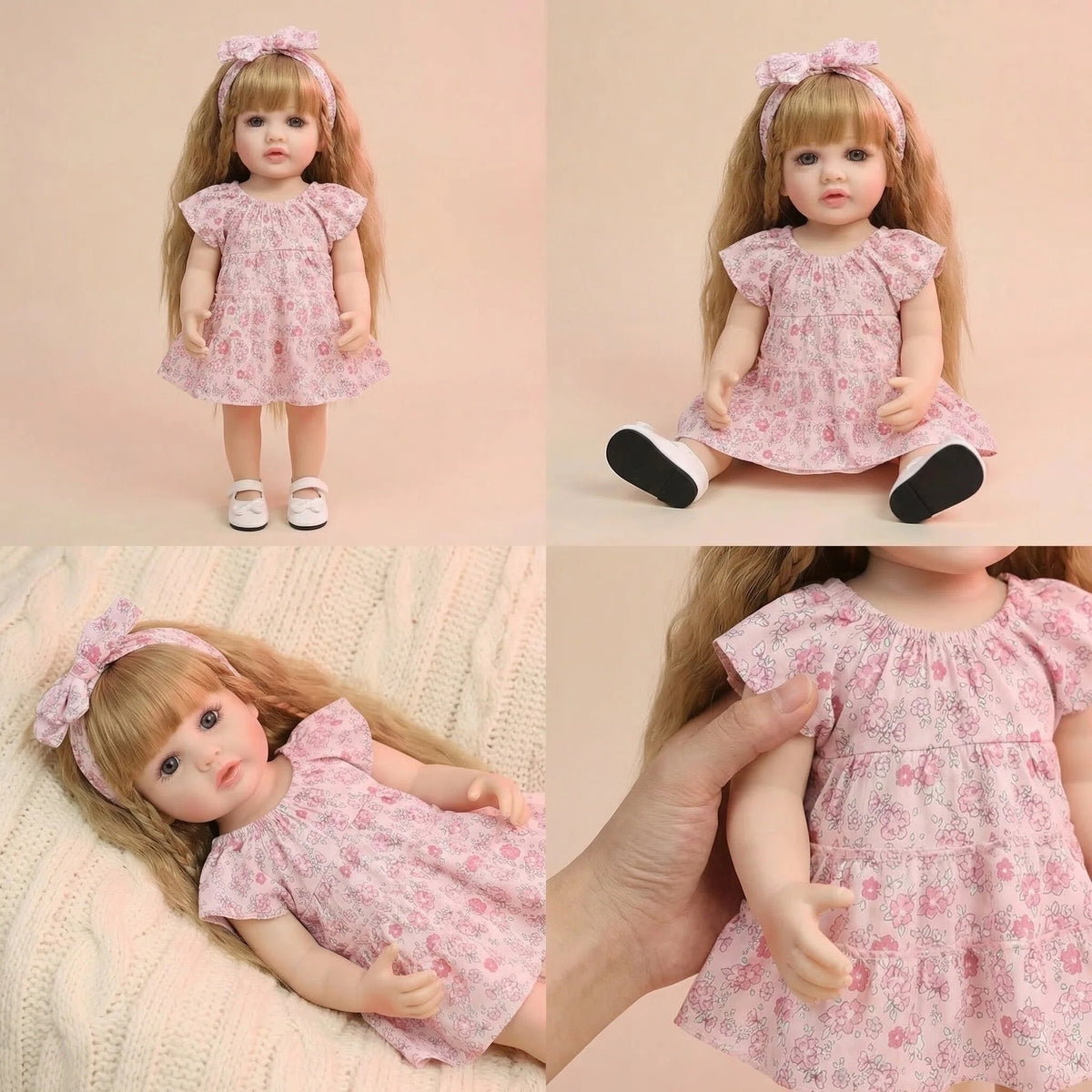 22 inch floral bow Betty simulation reincarnation doll reborn doll