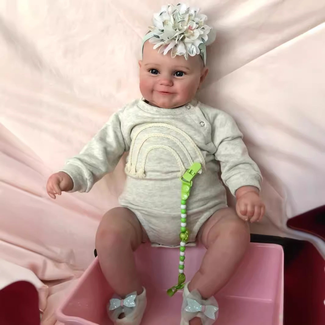 24 inch Finished Reborn Dolls Full Body Vinyl Baby Girl Doll Maddie Bath Toys Gift