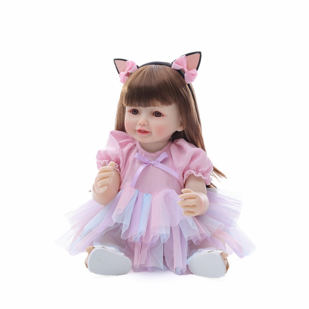 English  Russian Spanish Crying and Laughing Dialogue 22 inch Full Plastic Rebirth Doll Simulation Baby Doll Girl