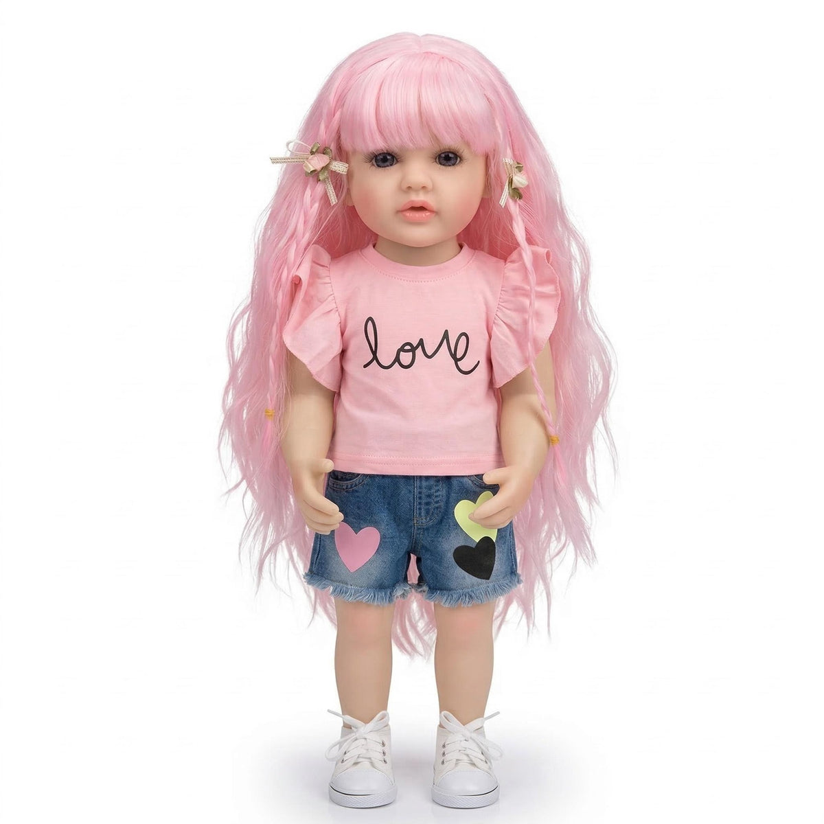22 inch heart-shaped denim shorts Betty simulation reincarnation doll reborn doll