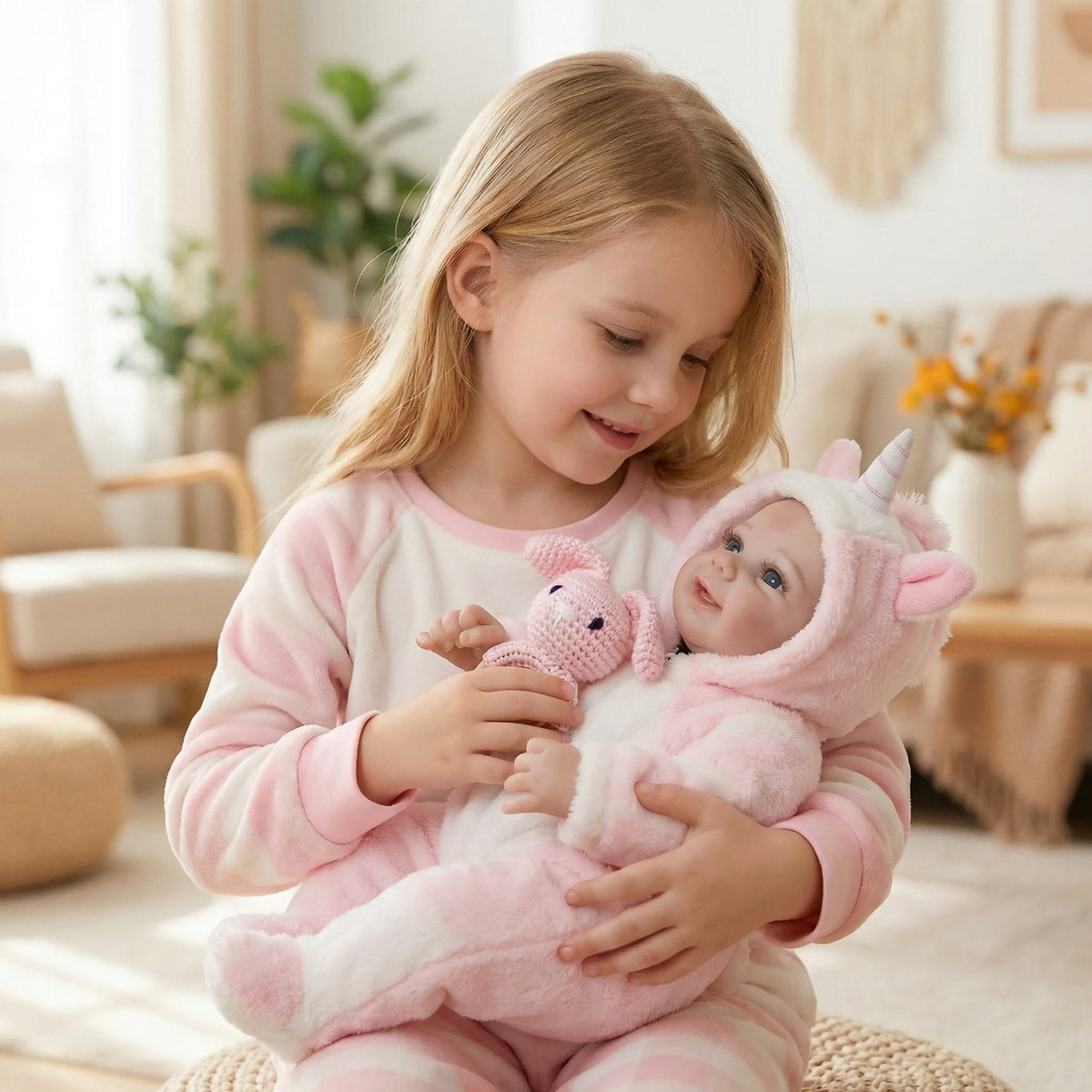 19 inch pink unicorn vivienne full vinyl reborn doll