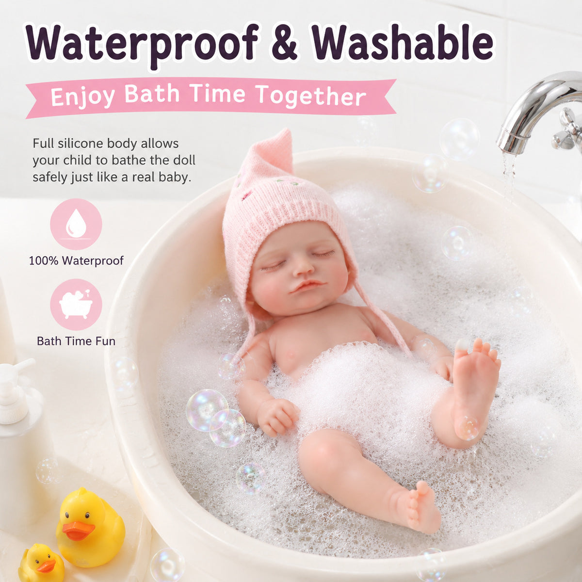 17 inch Full Silicone Body Reborn Doll Girls Simulation Baby Shower Toy Gift