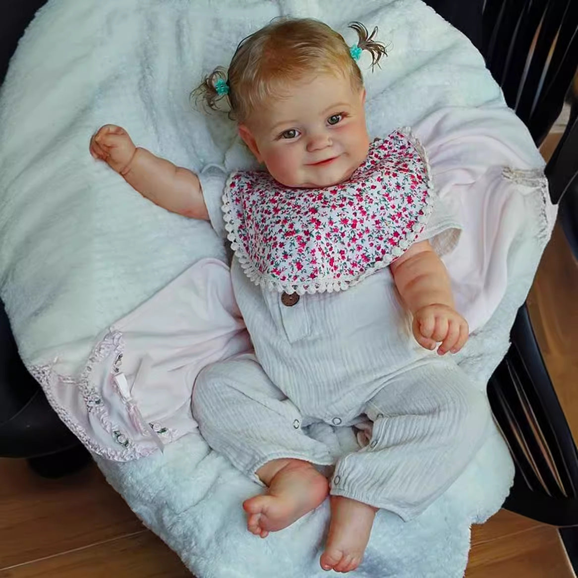 24 inch Reborn Doll Cloth Body Lifelike with Visible Veins Real Doll for gifts