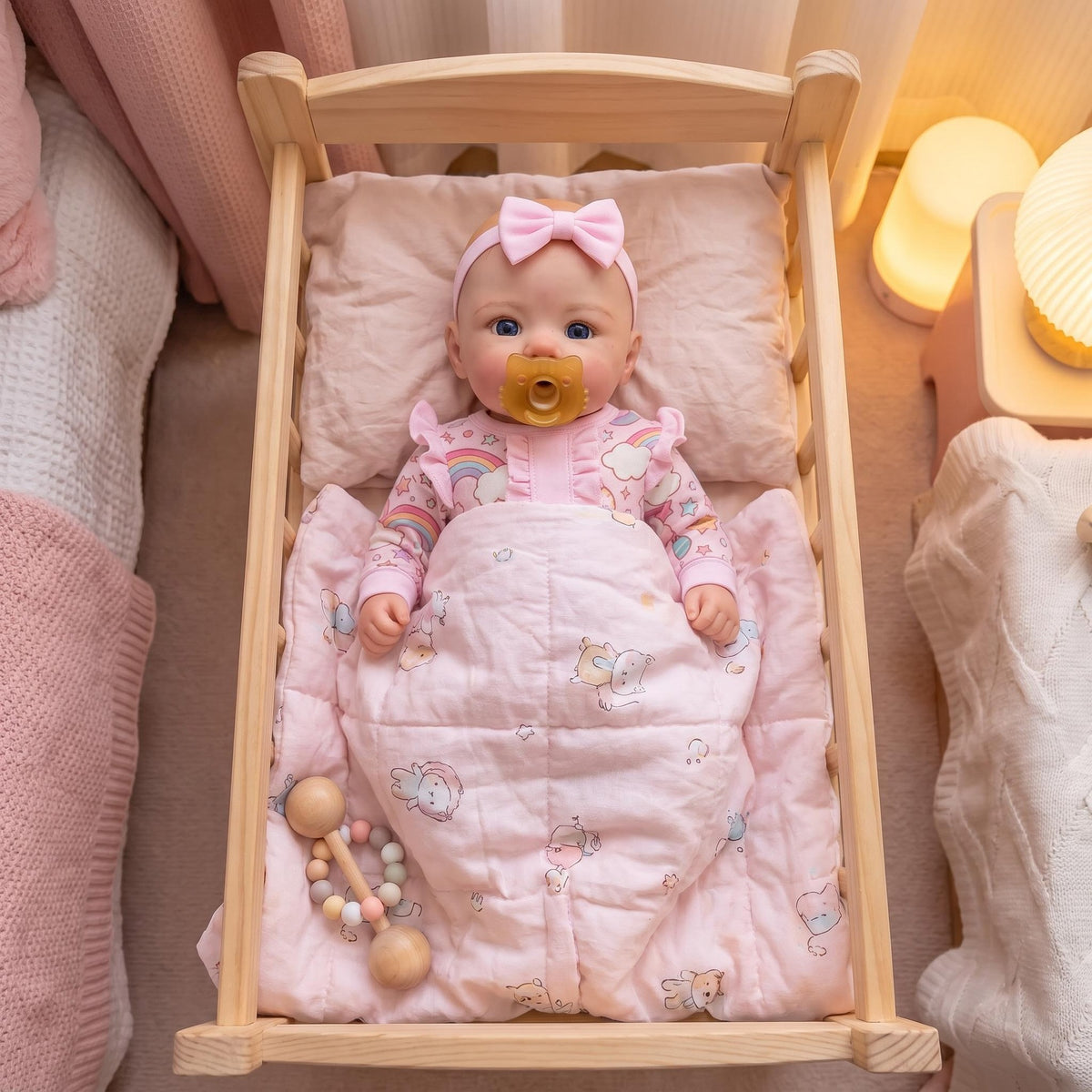 16 Inch Full Silicone Baby Doll, Vibrant Unicorn‑Print Outfit, Memorable Gift for Birthdays and Holiday Celebrations