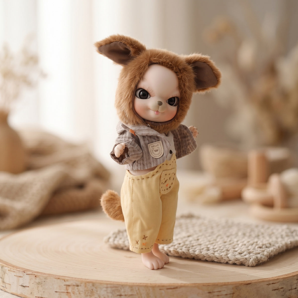 10 inch with Ceramic BJD Body Doll Complete Plush Outfit Handmade Decor Collectible Toy