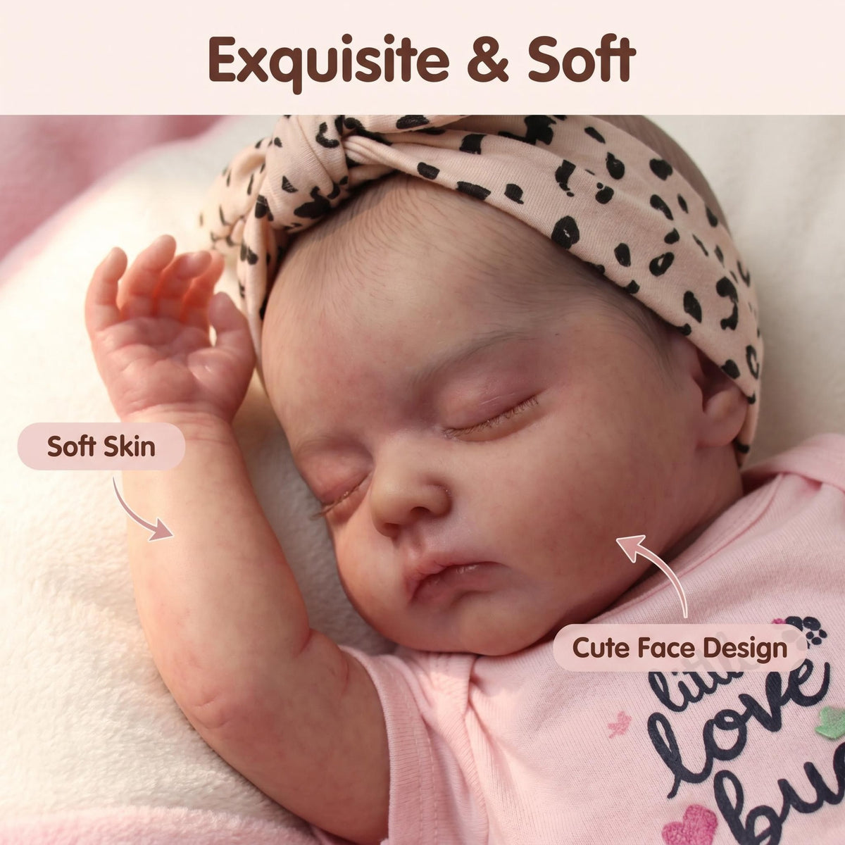 Realistic Slumber Reborn Infant Doll 19 inch Soft With Cloth Body with Vinyl Limbs, Perfect Present for Baby Shower, Thanksgiving and All Seasonal Celebrations