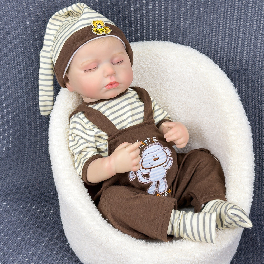 18 Inch Full Vinyl Sleeping Reborn Baby Doll, Birthday & Holiday Gift for Kids & Collectors