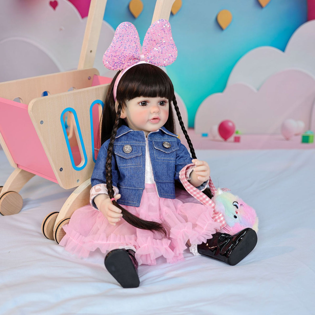 22 inch with Full vinyl Body Standing Toddler Reborn Dolls ornaments for gifts