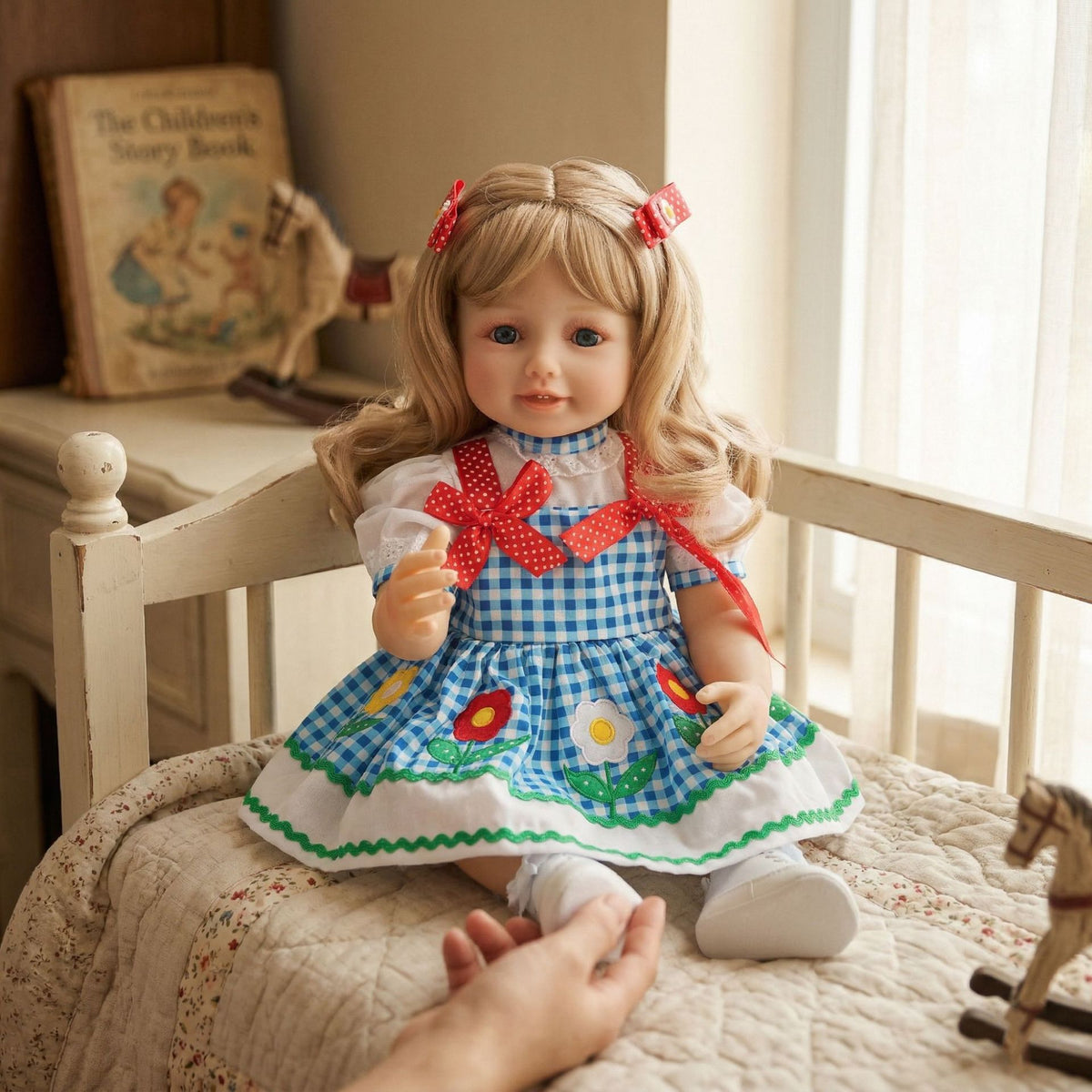 22 inch Multi-Layer Hand Painted Reborn Doll with Full vinyl body Soft Real Skin Texture Ideal Therapeutic Comfort Companion Gift Set